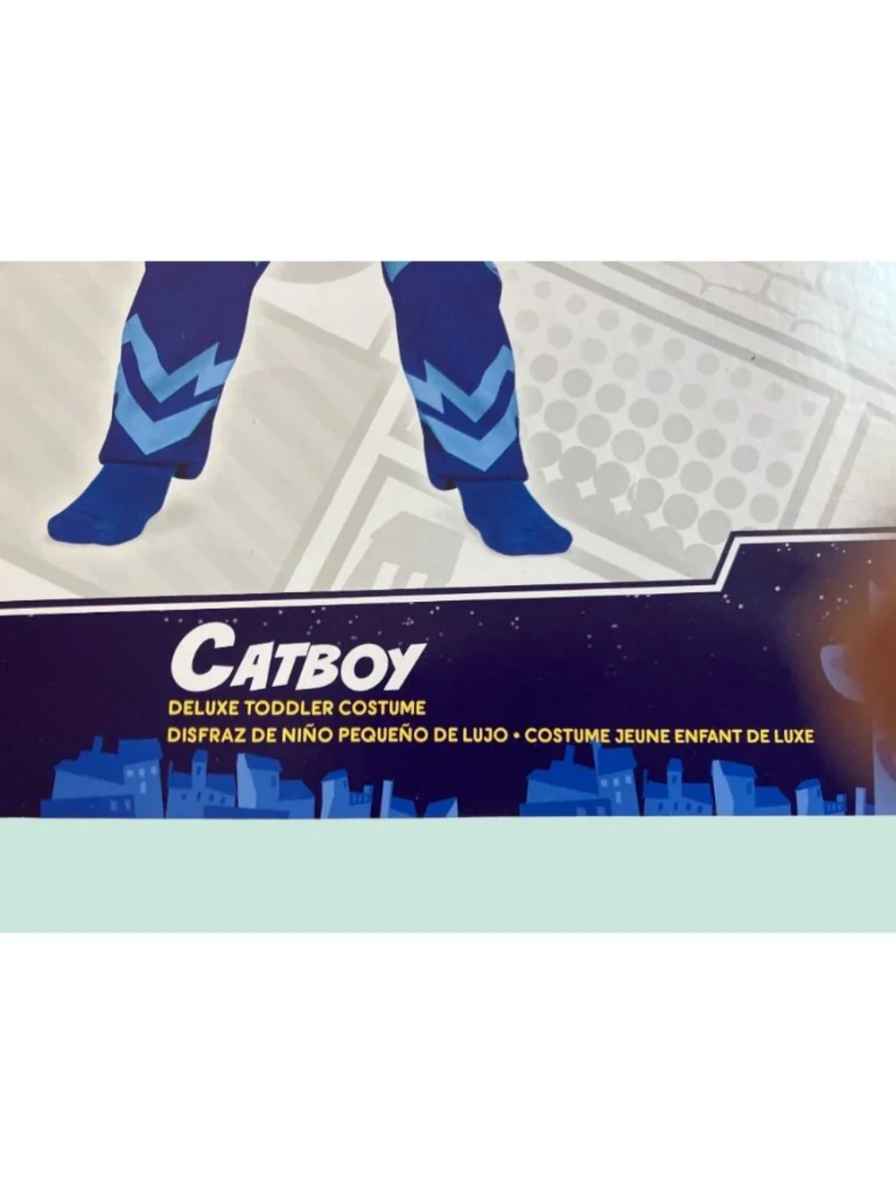 Catboy Deluxe Toddler Costume PJ Masks Foil Logo Blue Size 2T